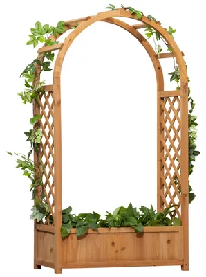 Immagine prodotto di Fioriera da Esterno 83x36x152 cm con Grigliato ad Arco in Abete  Marrone