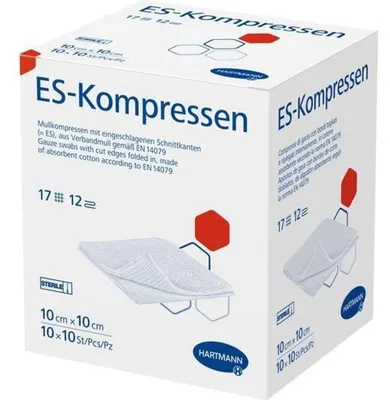 Obrázek produktu pro ES Kompresy sterilní 10x10 cm, hromadné balení 12 ks, 10X10 ks KOMP