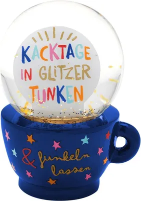Traumkugel zum Schütteln, Glitzer, 7 cm, Motiv Funkeln