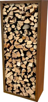 Produktbild von Kaminholzregal Brennholzregal YERD Corten Stahl 150x60x35cm Edelrost Metall Beet
