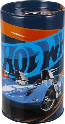 Produktbild von Rundes Sparschwein aus Metall von Hot Wheels STARPAK