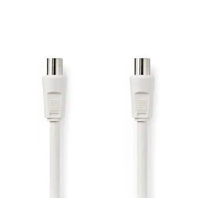 Produktbild von Nedis Koaxial Kabel | IEC (Coax) Stecker | IEC (Coax) Buchse | Vernickelt | 75 Ohm | Doppelt geschirmt | 3.00 m | rund | PVC | Weiss | Aufhänger NE550721080
