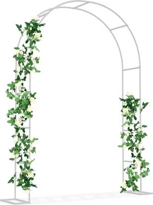 Produktbild von JOIEYOU Rosenbogen Metall 240x192x38 cm Rankhilfe Rankgitter Hochzeitsbogen Wetterfest Freistehend Torbogen Gartenbogen für Kletterpflanzen und Rosen, Weiß