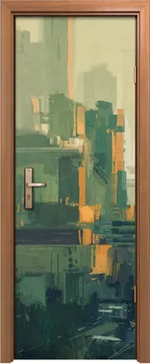 Produktbild von Türposter 70x200 cm Türaufkleber Türtapete Türfolie Klebefolie Wolkenkratzern bei Sonnenuntergang