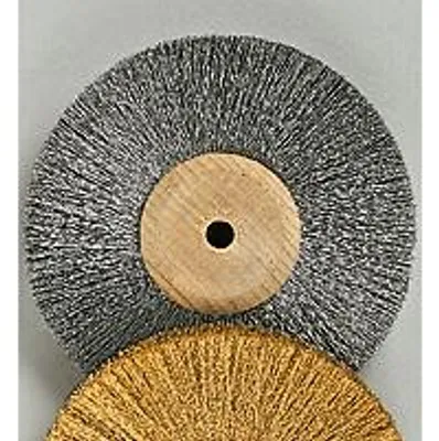 Produktbild von Zirkularbürste aus Stahl, Ø 85 mm, Breite 15 mm, Bohrung Ø 6 mm, mit Holznabe