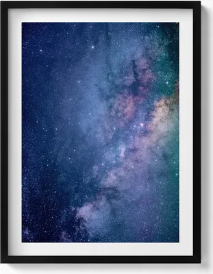 Produktbild von Sternenkosmos– Wandbild mit Rahmen – Gerahmtes Bild  – Wanddekoration – 60x80 cm –  Schwarz Rahmen