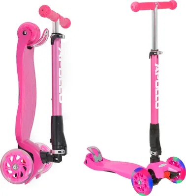 Produktbild von Apollo Fun-Scooter Kids Whiz LED | Kinderroller ab 3 Jahre | Roller 3 Räder für mehr Stabilität | Kickboard, Tretroller | 3 in 1: Scooter, Kinder, Spaß | Fördert und schützt - pink