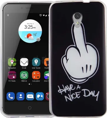 Produktbild von Handy Hülle für ZTE Blade V7 Cover Case Schutz Tasche Motiv Slim Silikon TPU Mittelfinger