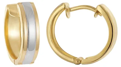 Produktbild von trendor 21752 Damen-Ohrringe Klapp-Creolen 333 Gold (8 Kt.) Bicolor ⌀ 15 mm