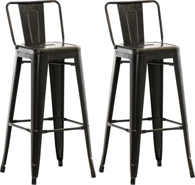 Produktbild von 2er Set Barhocker HLO-CP38  schwarz-gold