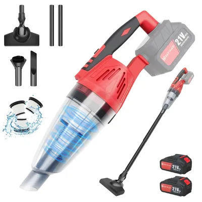 Image de Aspirateur balai sans fil - Puissante aspiration - 2 batteries - 3 filtres - Portable