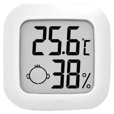 Immagine prodotto di Termometro con scala precisa, umidità dell'aria, indicatore di temperatura, plastica ABS, per camerette, bianco