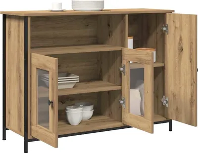 Image de vidaXL Artisan buffet en chêne 100 x 35 x 75 cm