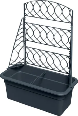 Obrázok produktu pre Plastový kvetináč Prosperplast s pergolou - sivý - 58 x 28,8 x 78 cm