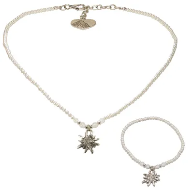 Produktbild von Alpenflüstern Trachtenschmuck-Set Filigran Perlen-Trachtenkette und Trachten-Arm