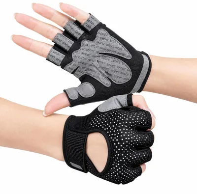 Produktbild von Fitness Handschuhe Halbfinger Rutschfest Handgelenkstütze L Schwarz
