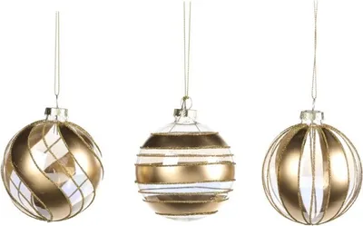Produktbild von Goodwill Weihnachtskugel Glas Gold D 8 cm Vorteilsset Pro 3 Stück