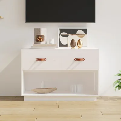 Obrázok produktu pre The Living Store TV skrinka biela 90x40x60 cm z masívneho borovicového dreva