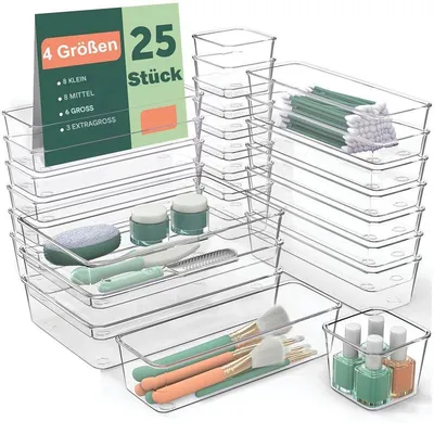 Produktbild von Schubladen Organizer Schminktisch Organizer Schreibtisch Organizer,schubladen organizer bad, schminktisch organizer für schublade 4 Größen,25 St