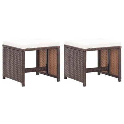 Immagine prodotto di Sedia da giardino "Hattgenstein" in polyrattan marrone + bianco crema (cuscini). Dimensioni (L/A) 41x41x35 cm