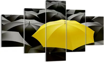 Produktbild von Bild auf Leinwand - Leinwandbild - Regenschirme Regen Wetter - 125x70cm - Wand Bild - Wanddeko - Leinwanddruck - Bilder - Kunstdruck - Wanddekoration - Leinwand bilder - Wandkunst - EA125x70-2564