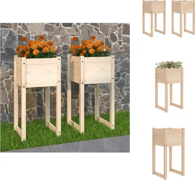 Image de vidaXL Bac à plantes 2 pcs. 40x40x81 cm Pin massif - Pots de fleurs & Jardinières