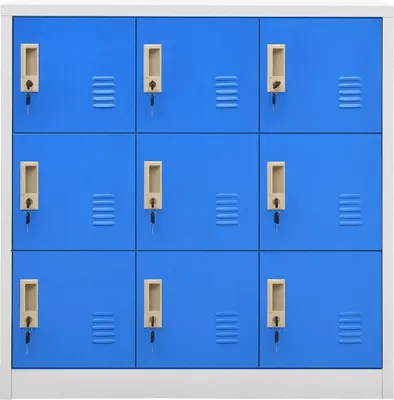 Produktbild von vidaXL Schließfachschrank Hellgrau und Blau 90x45x92,5 cm Stahl