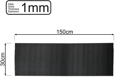 Produktbild von Rutschfeste Matte schwarz 150x30cm 1mm