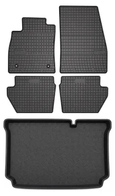 Produktbild von Gummimatten + Kofferraumwanne für Ford Fiesta MK8 2017- (unterer Ladeboden) – Schwarz, passgenau – Wielganizator SolidPRO