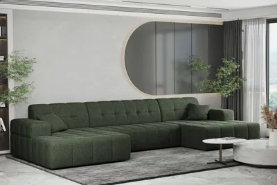 Produktbild von Kaiser Möbel Ecksofa U-form Sofa U-form Wohnzimmer NIMES Stoff Verita Dunkelgrun