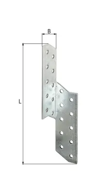Immagine prodotto di Alberts 838195 Ancoraggio per arcarecci di puntoni, zincato sendzimir, 32 x 32 x 170 mm, set da 100