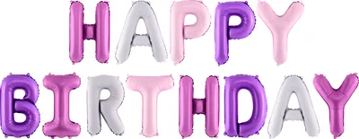 Image de Guirlande de ballons "HAPPY BIRTHDAY" 340x35cm | Rose violet