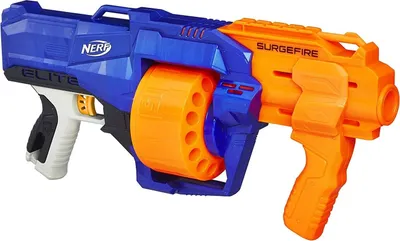 Produktbild von Nerf N-Strike Elite Surgefire Spielzeugblaster mit Trommelmagazin in recycelbarer Verpackung