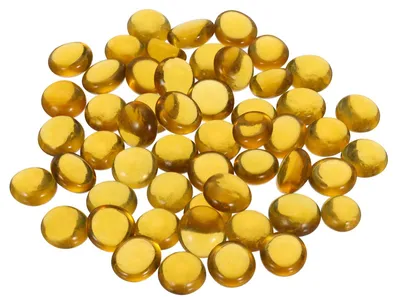 100 flache Glassteine, Dekokiesel, 12-14 mm, Bernstein