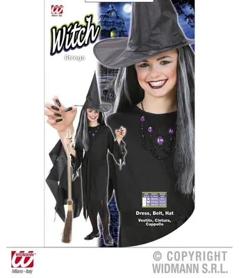 Image de HEXE (robe, ceinture, chapeau) taille 128 5-7 ans