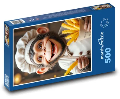 Obrázek produktu pro Puzzle 500 Opice a hranolky smíchu - martinpuzzle