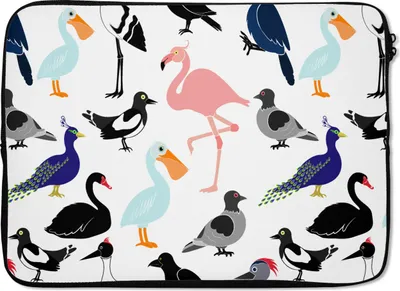 Produktbild von MuchoWow® Laptop Hülle 13 Zoll Muster - Vogel - Flamingo Laptoptasche - Laptophülle - Sleeve - Rundumschutz