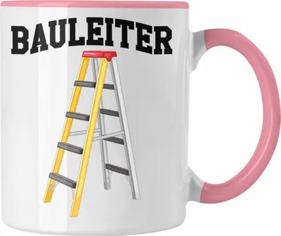 Produktbild von Trendation - Bauleiter Tasse Geschenk Baustellen Spruch Geschenkidee für Bauarbeiter (Rosa)