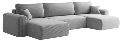 Zdjęcie produktu dla Sofa narożnik CAPRI U z funkcją spania, do salonu, jasnoszary