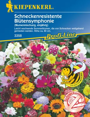 Produktbild von Schneckenresistente Blütensymphonie, Mischung einjähriger Sommerblumen, Nektarspender