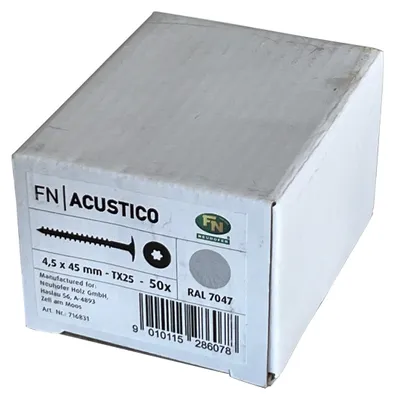 Produktbild von Montageschrauben für TX25 Paneele Grau 0,45 x 4,5 cm Zubehör für Wandpaneele - Neuhofer