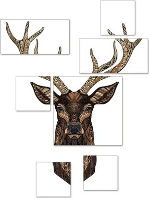 Produktbild von Leinwandbild Hirsch 7er-Set 110x88 cm