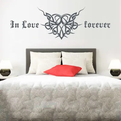 Produktbild von Wandtattoo - Wandaufkleber - Wandtattoo "In Love Forever" - 150cm x 50cm anthrazit - Dekoration Küche Wohnzimmer Wand