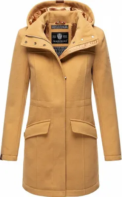 Produktbild von Marikoo Leilaniaa Damen Winter Trenchcoat mit Kapuze Herbst Mantel Parka Outdoor Camel Gr. 38 - M