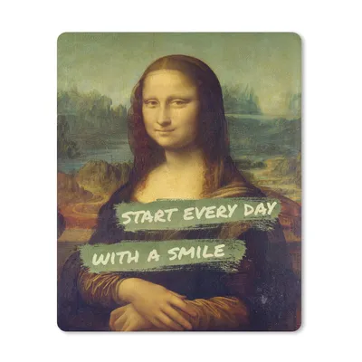 Produktbild von MuchoWow® Mauspad Mousepad Mona Lisa - Zitat - Da Vinci 30x40 cm - Mousepads - Maus Mat - Pad - Mausunterlage - Mausmatten