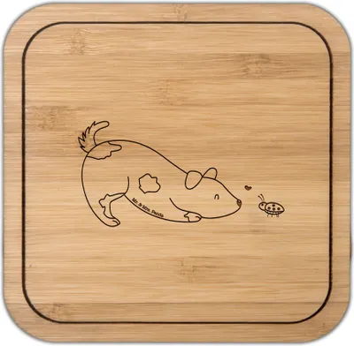 Produktbild von Mr. & Mrs. Panda Untersetzer Kork Hund Marienkäfer - Transparent - Geschenk, Haustier, gläseruntersetzer, Tischuntersetzer, Mischlingshund, Coaster, Neugierig, Hunde