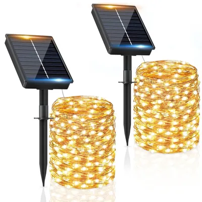 Produktbild von Solar Lichterkette Aussen, 2x16M 160 LED Solarlichterkette Außen Wetterfest