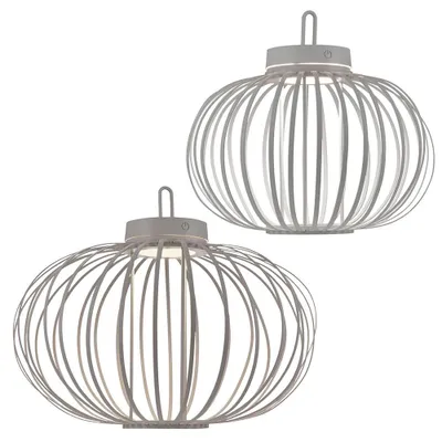 Produktbild von 2er Set LED Akku Pendel-/Tischlampe, Touchdimmer, D 36/46 cm