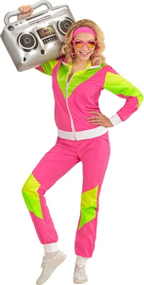 Produktbild von 80er Jahre Trainingsanzug pink - Fasching Kostüm Größe: XL