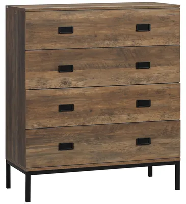 Immagine prodotto di Cassettiera 4 Cassetti e Vassoio 80x39x95 cm in Truciolato e Metallo Marrone